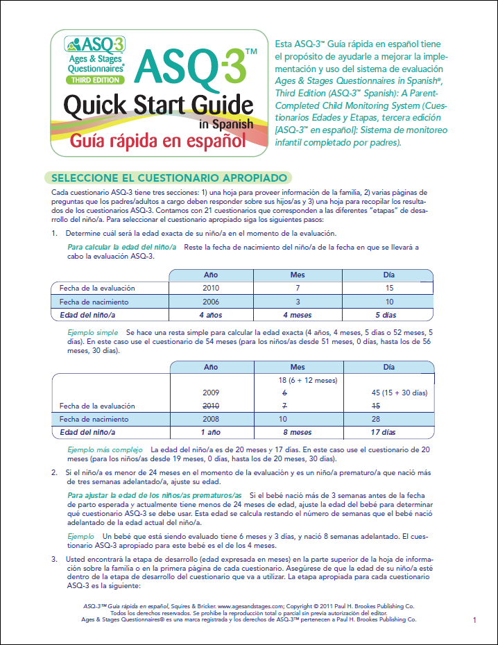 Order ASQ Ages and Stages