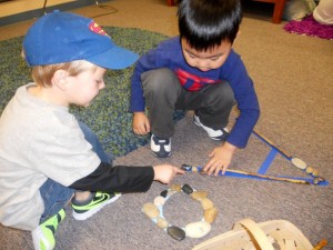 Two boys playing together