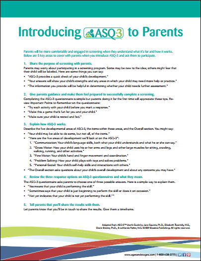 ASQ Screening Resource Toolkit Ages And Stages