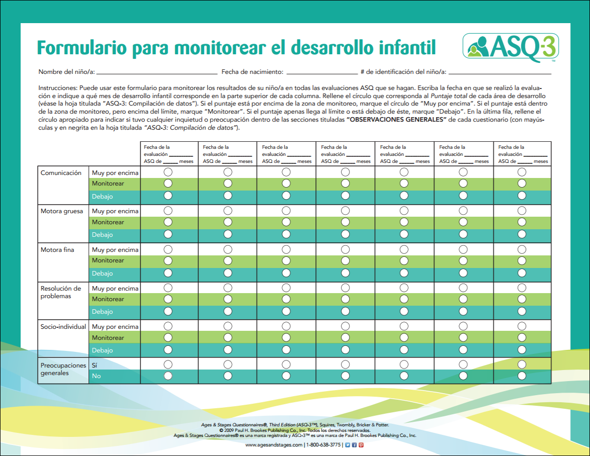 Formulario ASQ 3 Para Monitorear El Desarrollo Infantil Ages And Stages Formulario ASQ 3 Para Monitorear El Desarrollo Infantil Ages And Stages