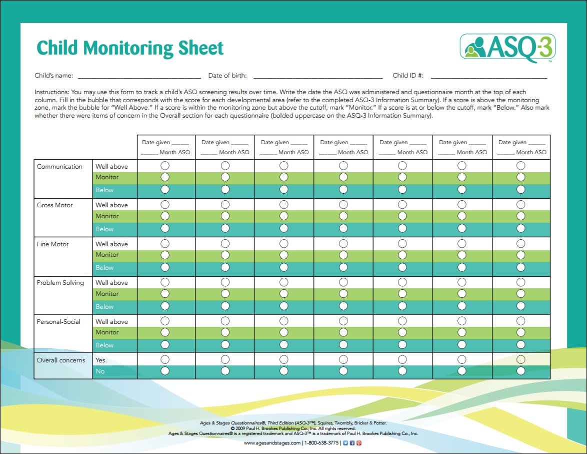 head start monitoring forms