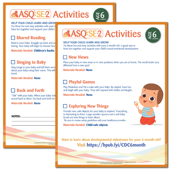 ASQ SE 2 Parent Activities 6 Months Ages And Stages